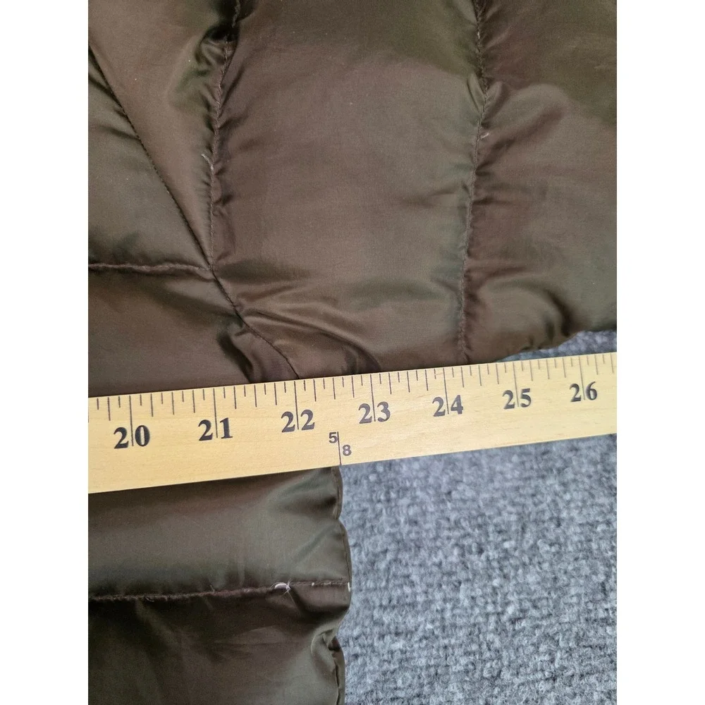 Ralph Lauren Polo Jeans Puffer Jacket Womens L Brown Down Faux Fur Hood Bomber‎